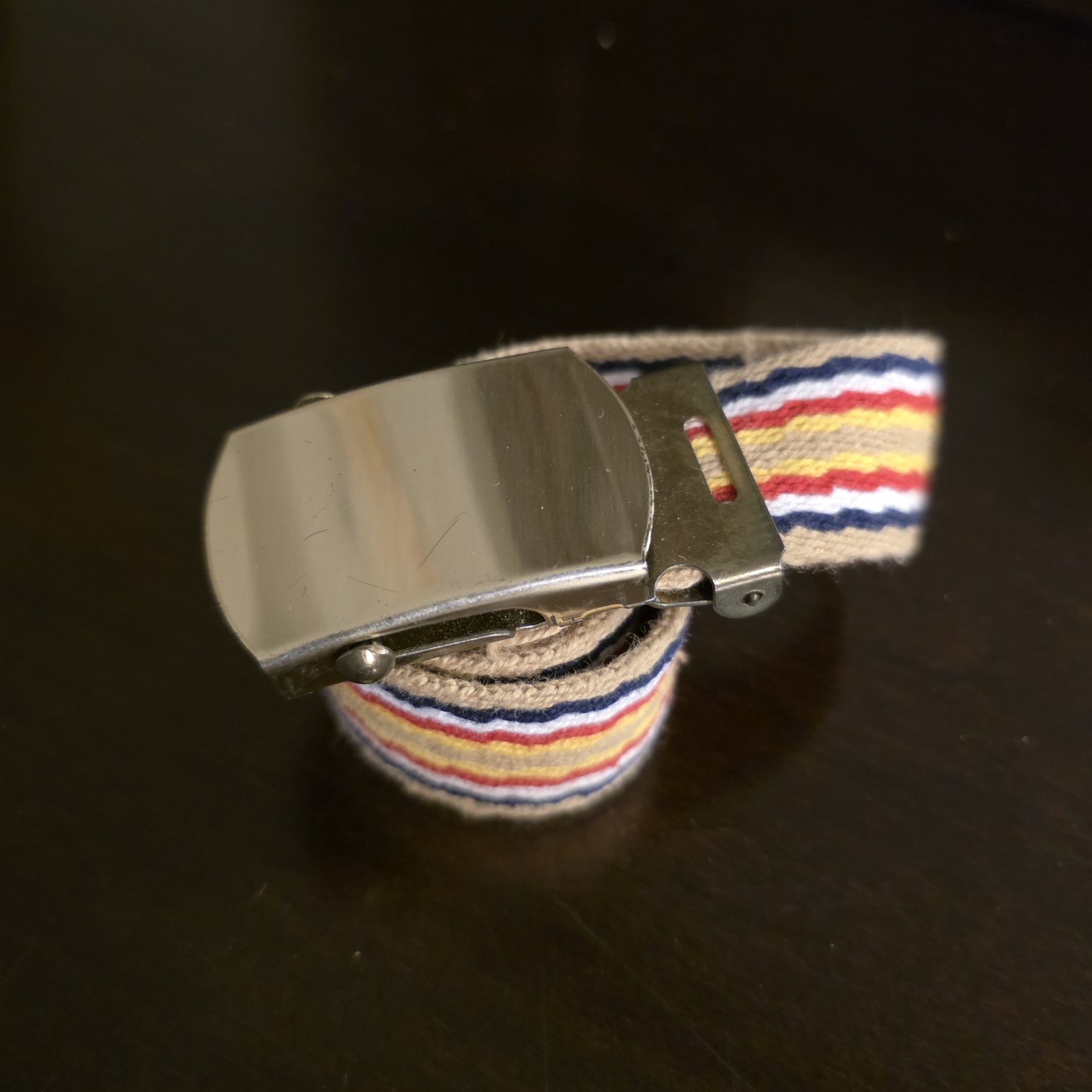 Vintage 1980’s Retro Multi Colored Belt Adjustable Length Canvas 28 Inches Long