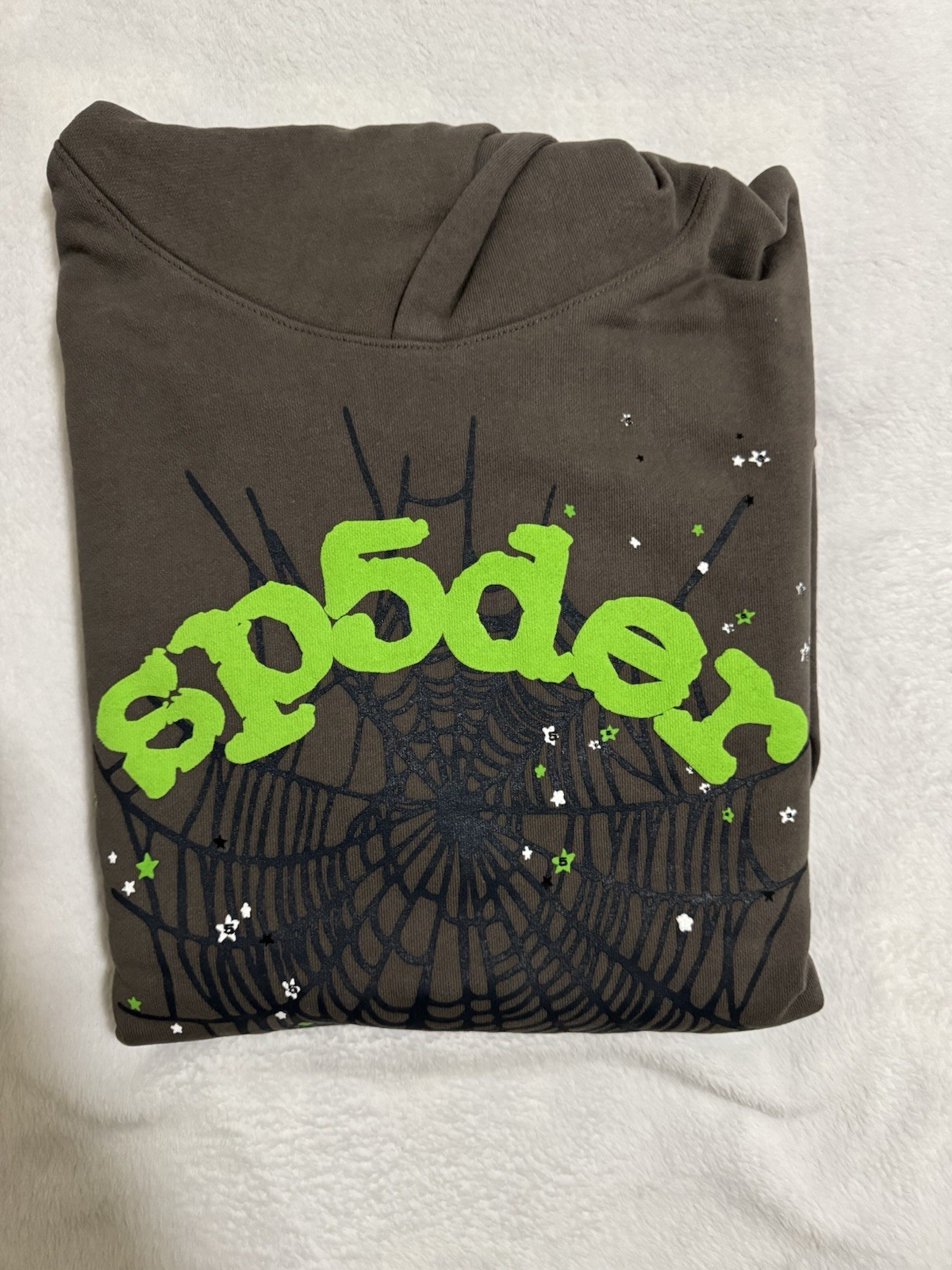 sp5der OG Web Graphic Logo Pullover Hoodie Gray XL Unisex Adults