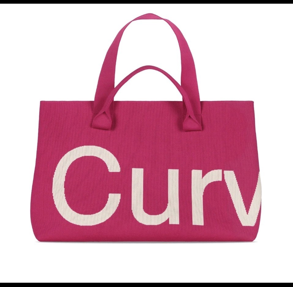 CURVES by Sean Brown – Raspberry Pink Knit Tote – New – In Hand