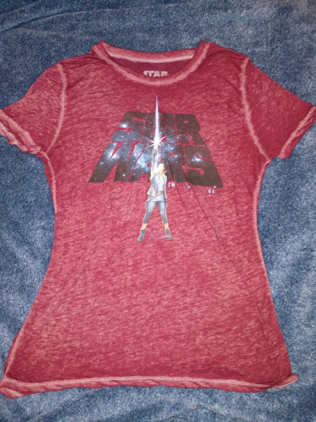 Star Wars Large L Juniors Ladies Shirt The Last Jedi VGUC short sleeve