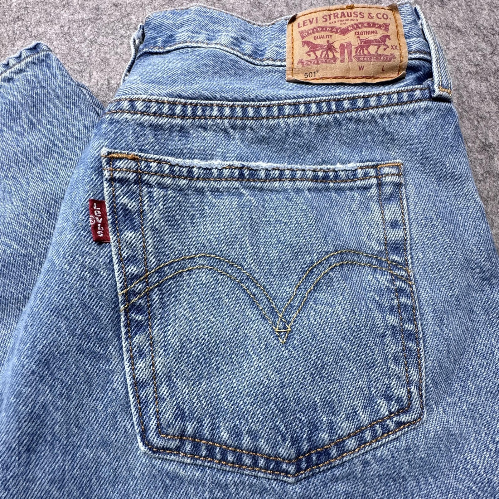 Levi’s 501 XX Jeans Mens 29×30 Blue Medium Wash Straight Leg Button Fly shrink