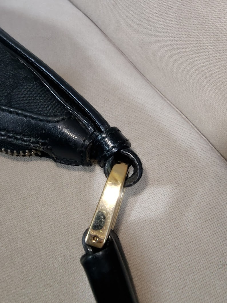 Gucci Hobo Shoulder Bag GG Canvas Black Authentic 504T0455