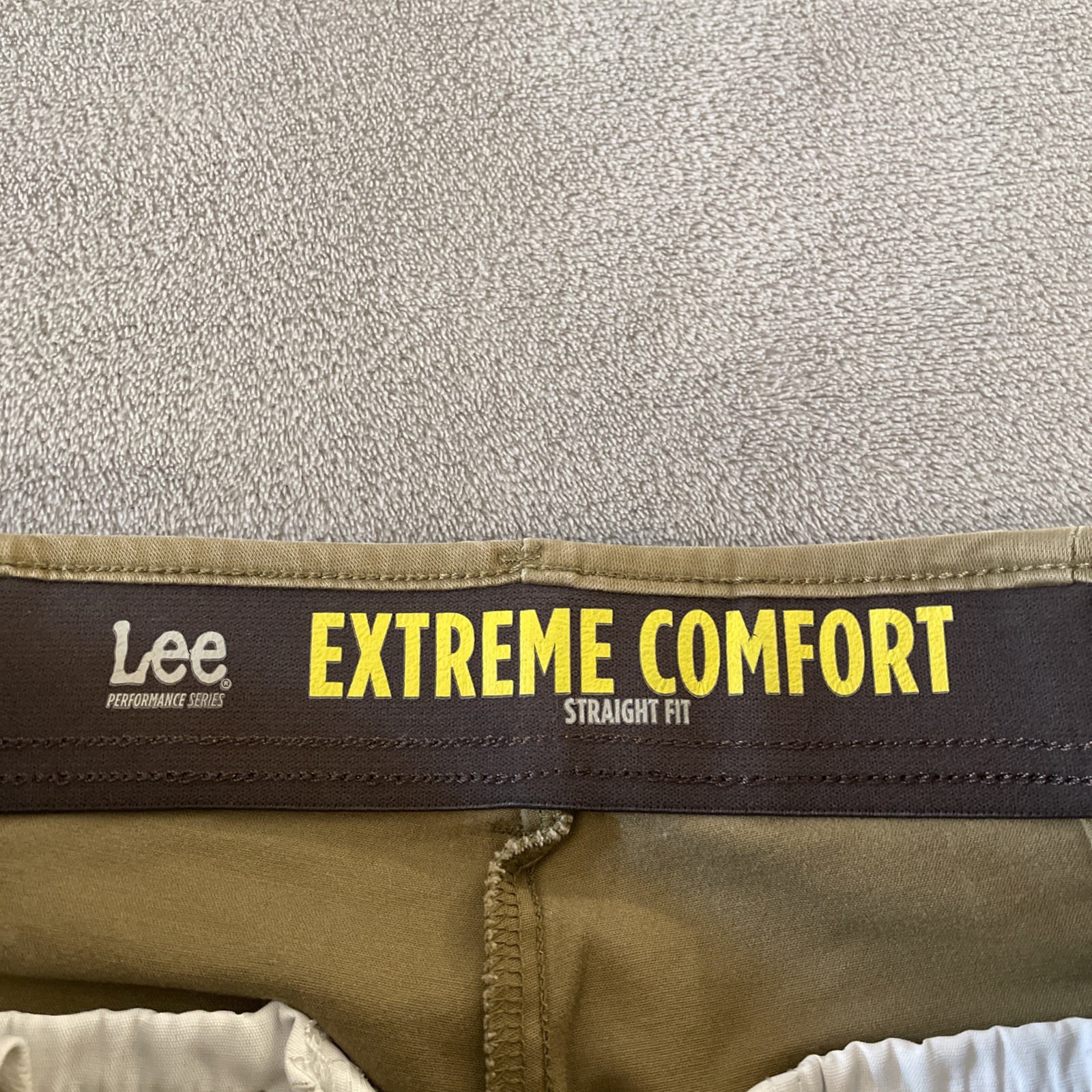 Lee Extreme Motion Pants Men’s 32×30 Beige Brown Cotton Chinos Workwear Stretch