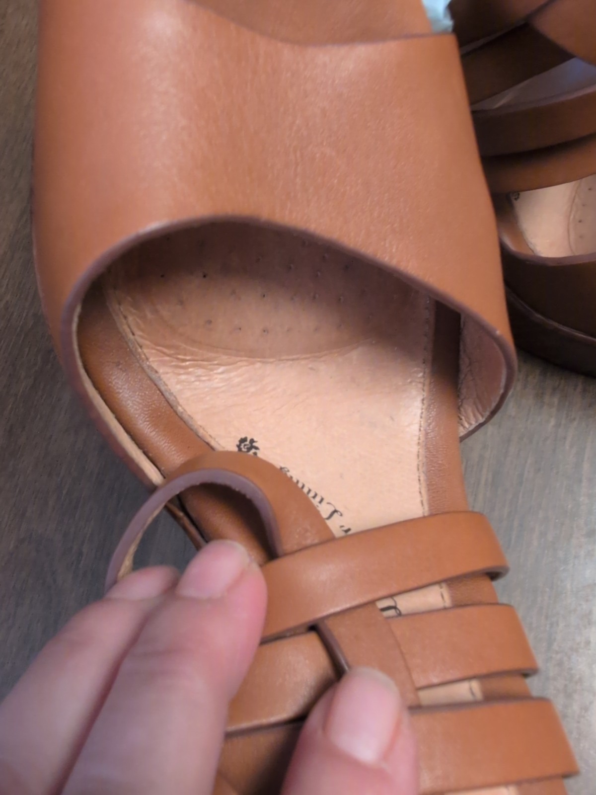 Sofft 9.5 Ohanna Brown Tan Vowen Leather Heel Sandal Weave Boho Platform Retro