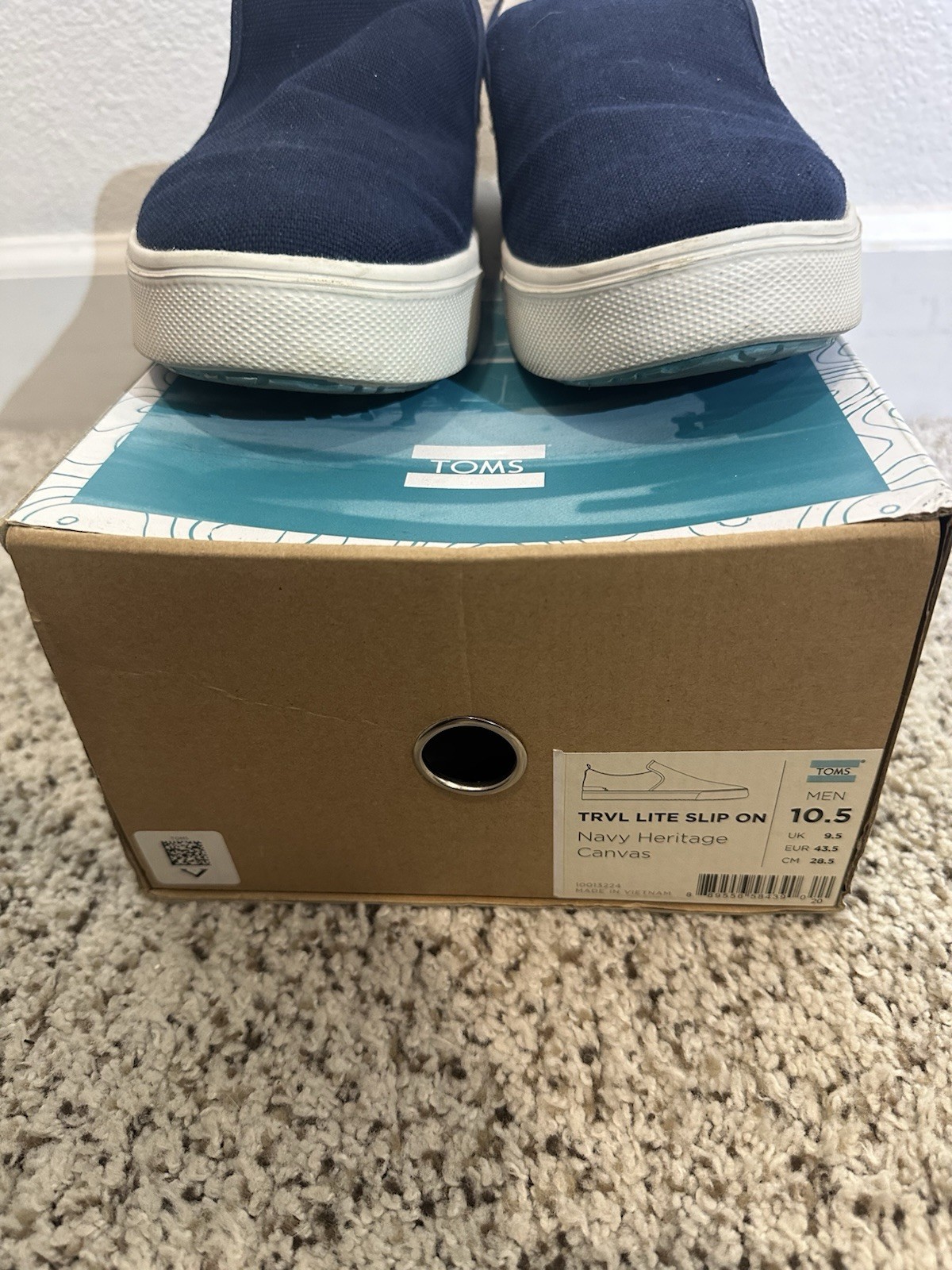 Tom’s TRVL LITE SLIP ON10.5 Navy Heritage Canvas