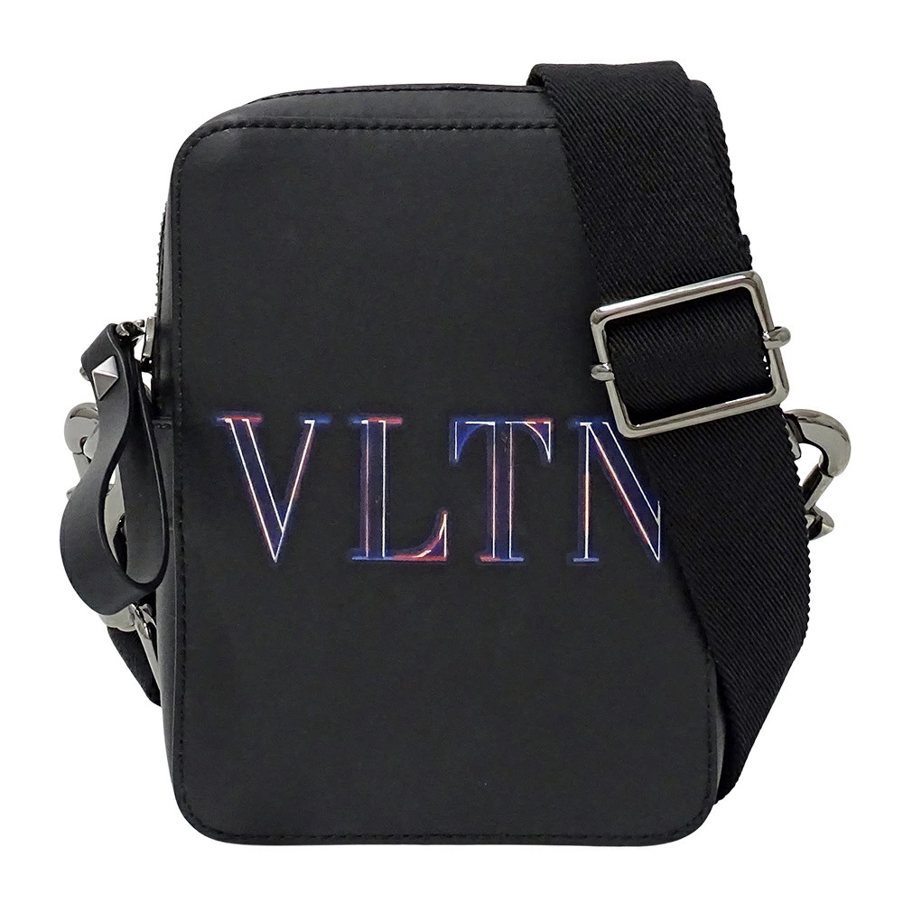 Valentino Garavani Leather Black Logo Pouch Mini Bag Small Shoulder Bag #BBB354
