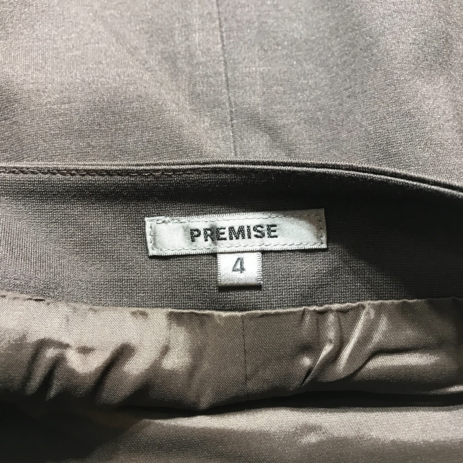 Premise Skirt Womens Size 4 Brown Ponte Pleated Button Tab Waist Pockets Career