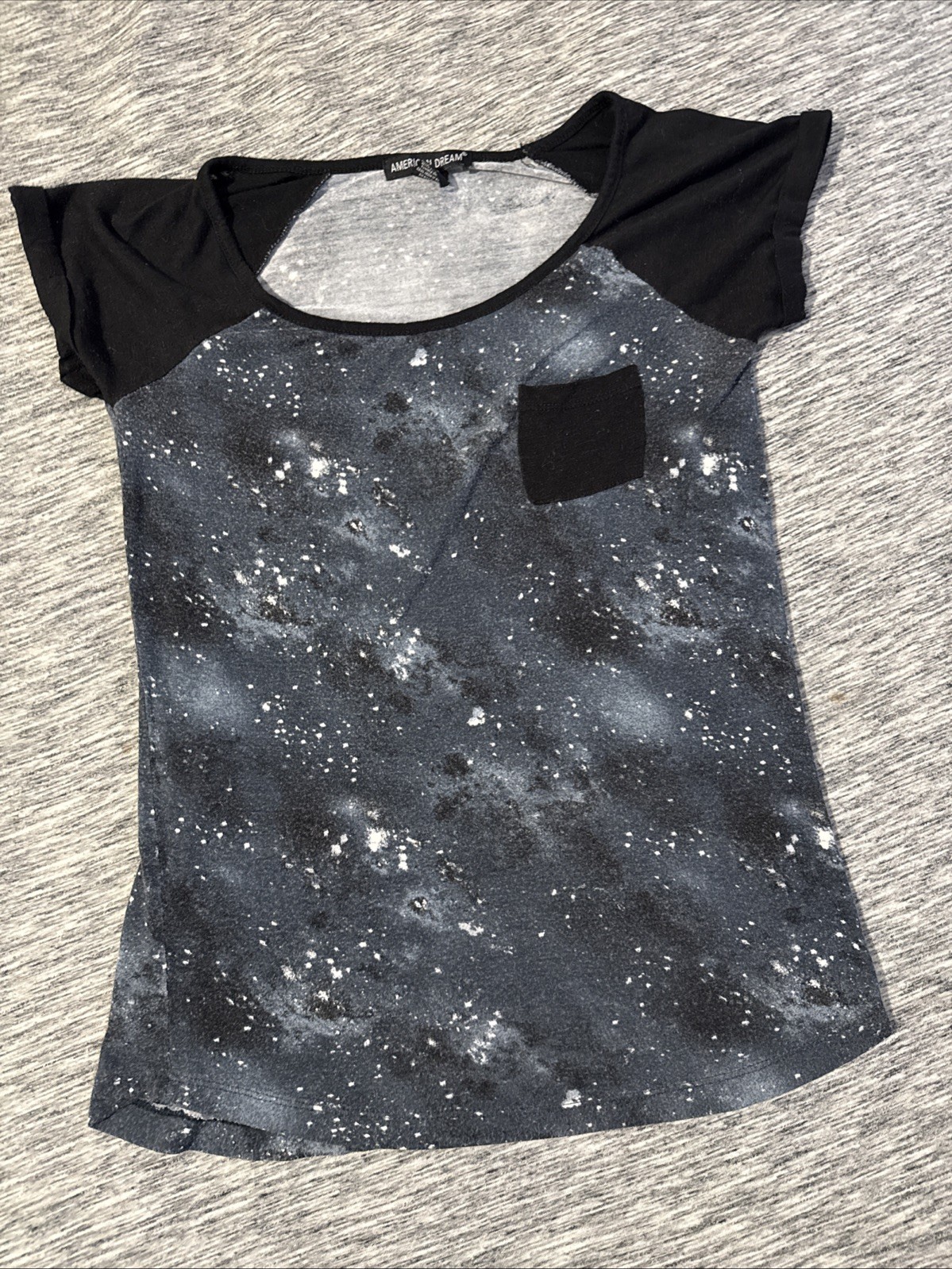 AMERICAN DREAM Galaxy Wide-Neck Tee – Ladies Size XS – Rayon/Spandex