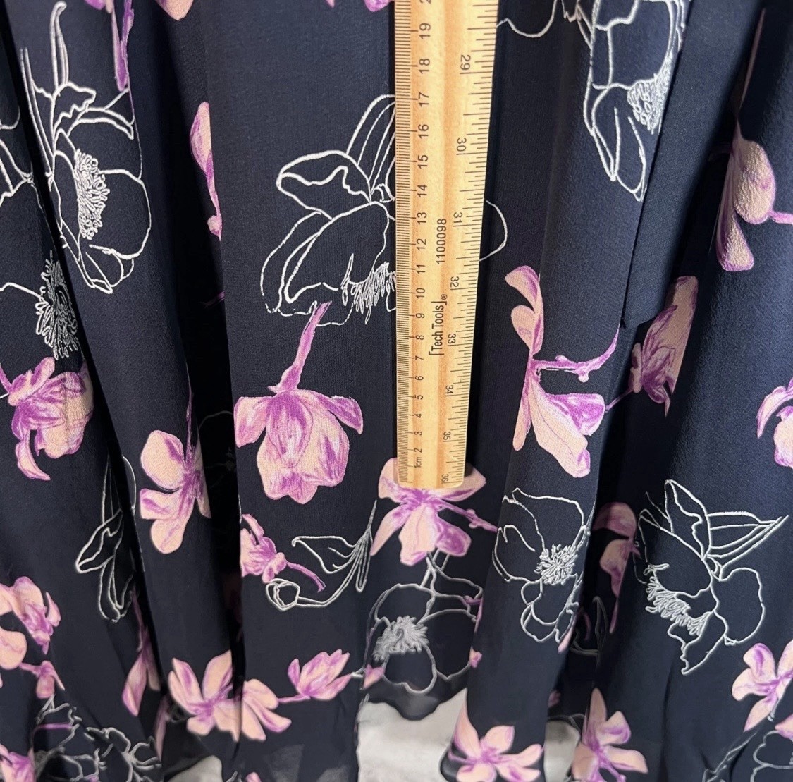 Club Monaco Womens Size 00 Navy Blue Floral Dress 100% Silk