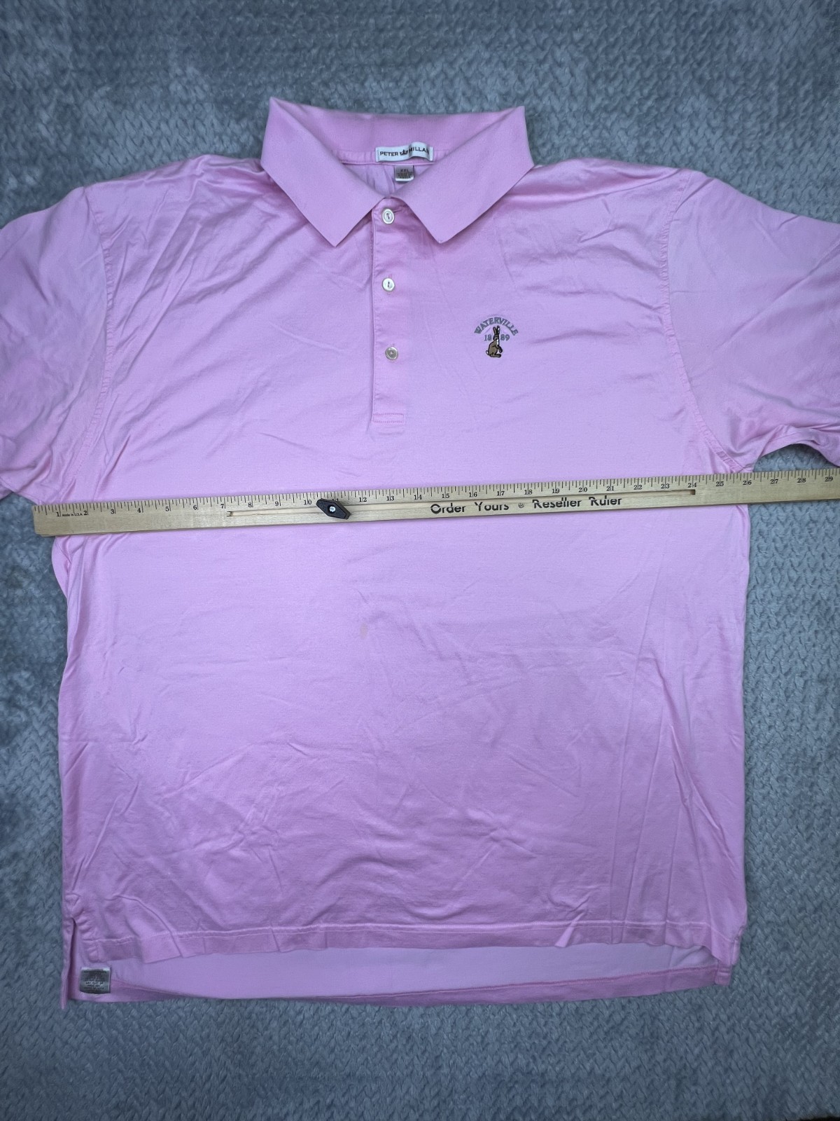 Peter Millar Waterville Golf Links Top 100 Polo Shirt Mens 2XL Pink Cotton