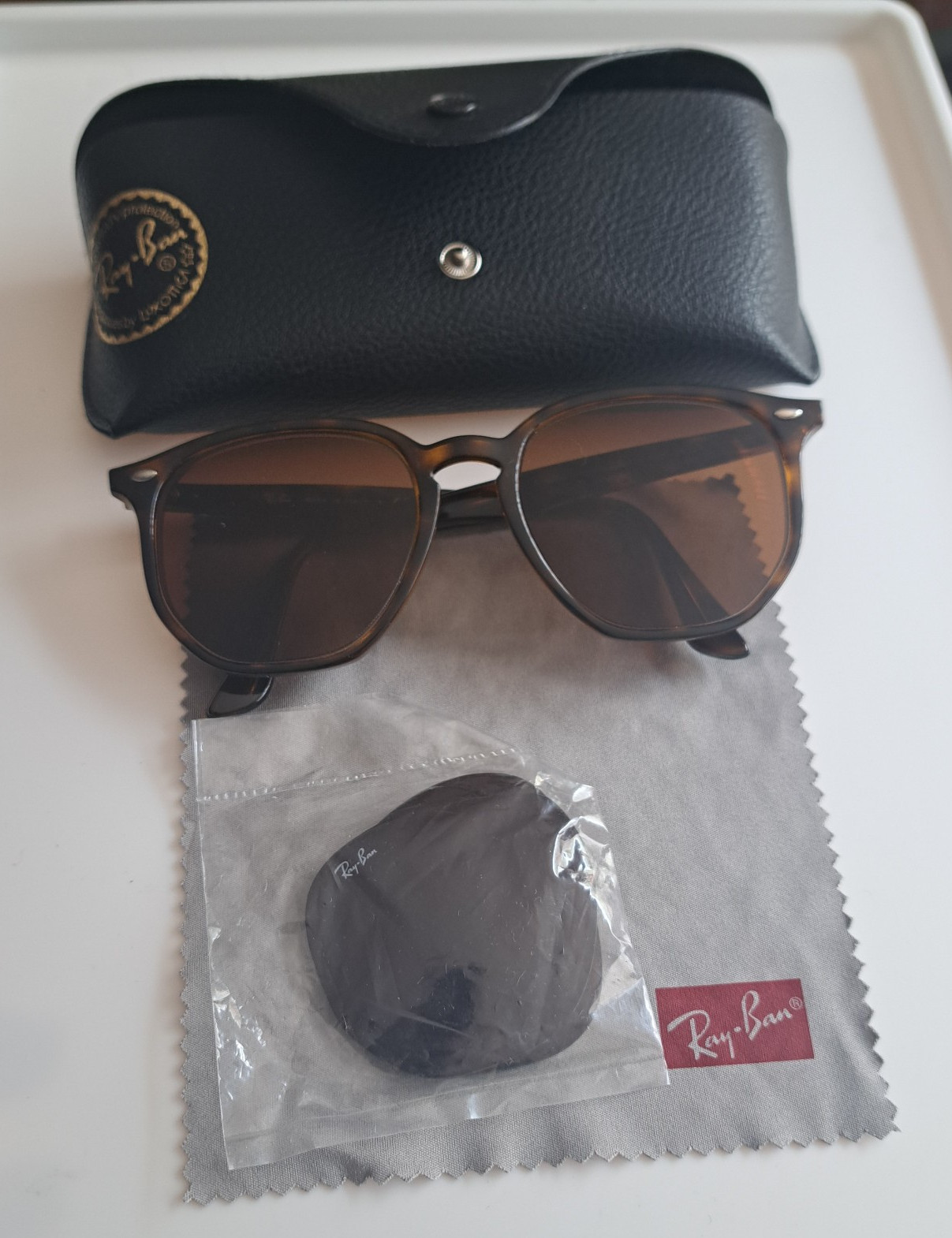 Ray Ban RB4306 710/73 54 Polished Light Havana/B-15 Brown Frames + NEW OEM Lens