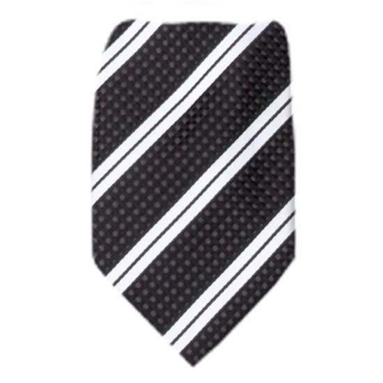 Men’s Striped XL Extra Long Pretied Zipper Necktie Formal Weddings Business Prom