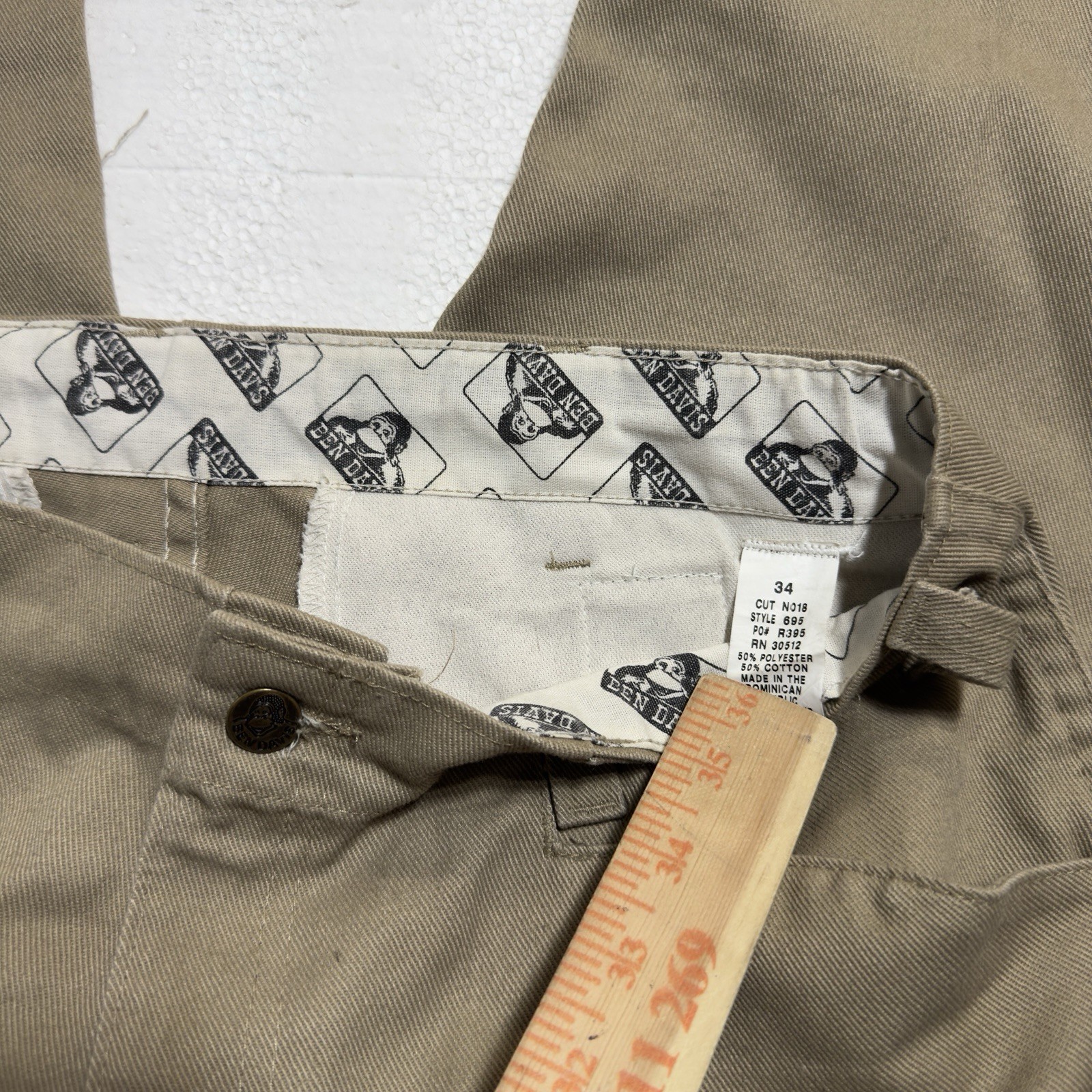 Ben Davis Gorilla Cut Light Brown Work Pants Size 34