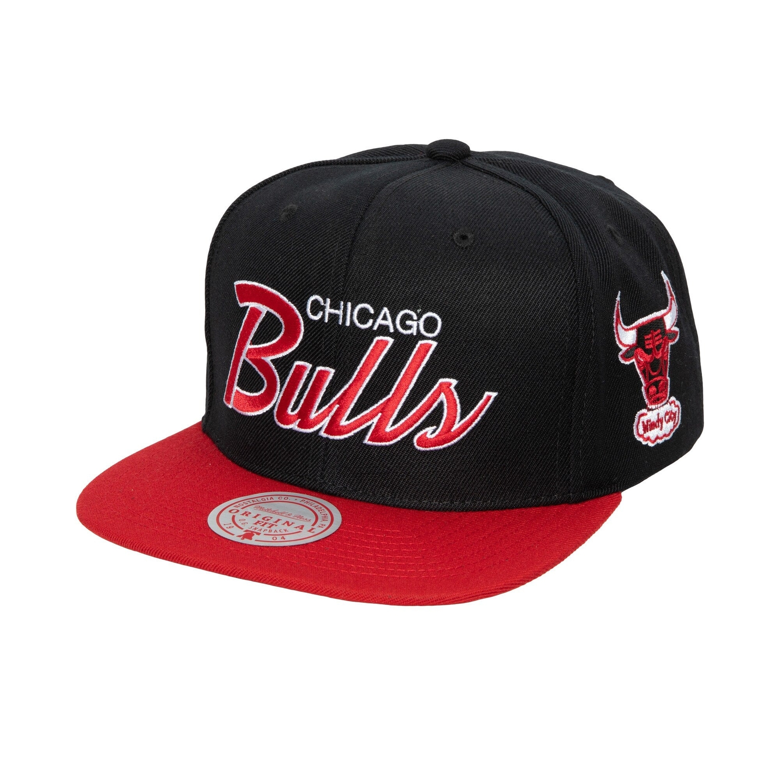 MENS MITCHELL & NESS NBA TEAM SCRIPT 2.0 SNAPBACK HWC BULLS – BLACK