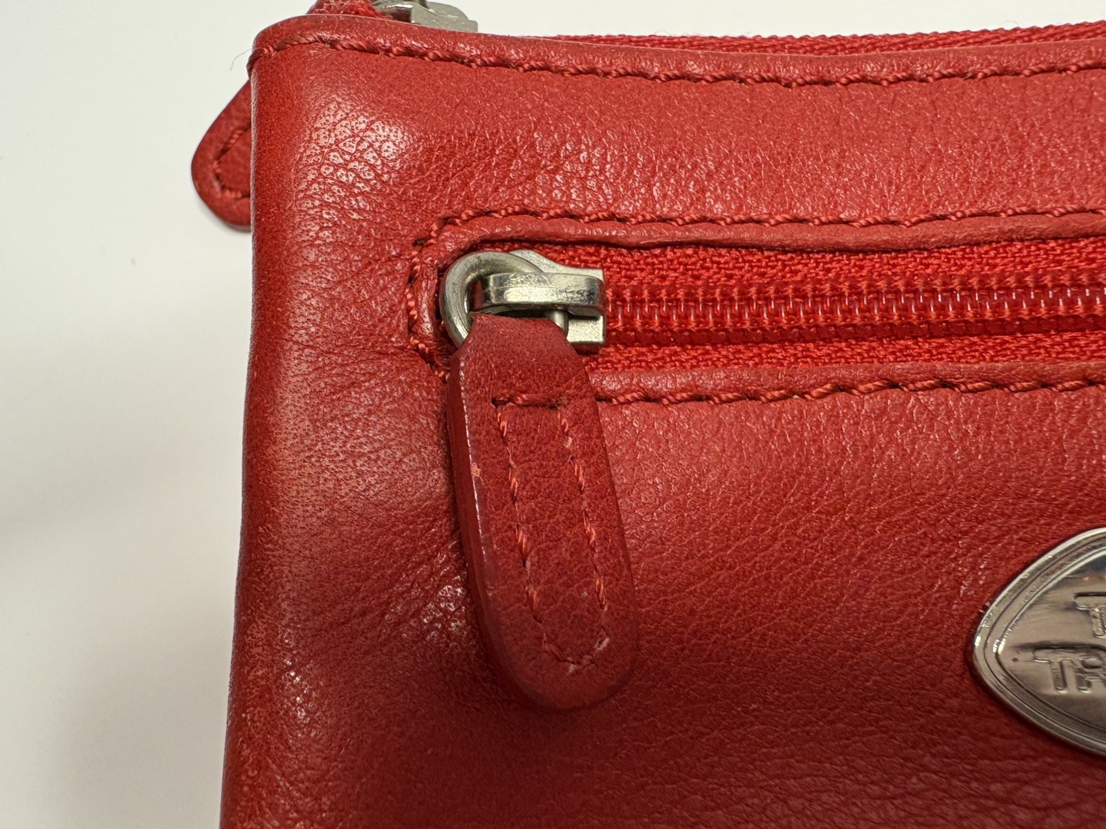 The Trend Red Leather Coin Purse Wallet Card Holder Pouch Zippered Change Case