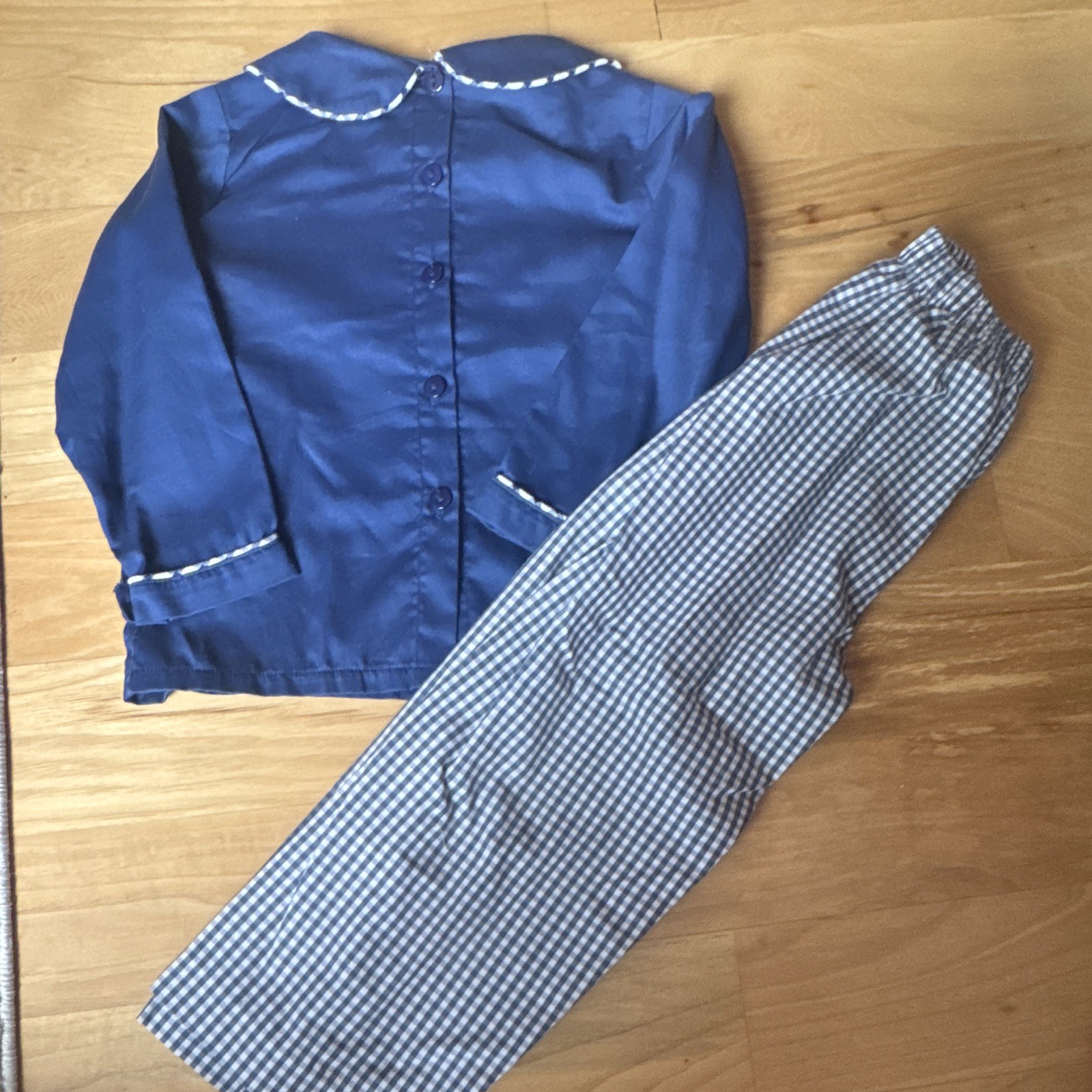 Classic Southern Smocks Nativity Smocked Shirt & Gingham Pants Set, 3T