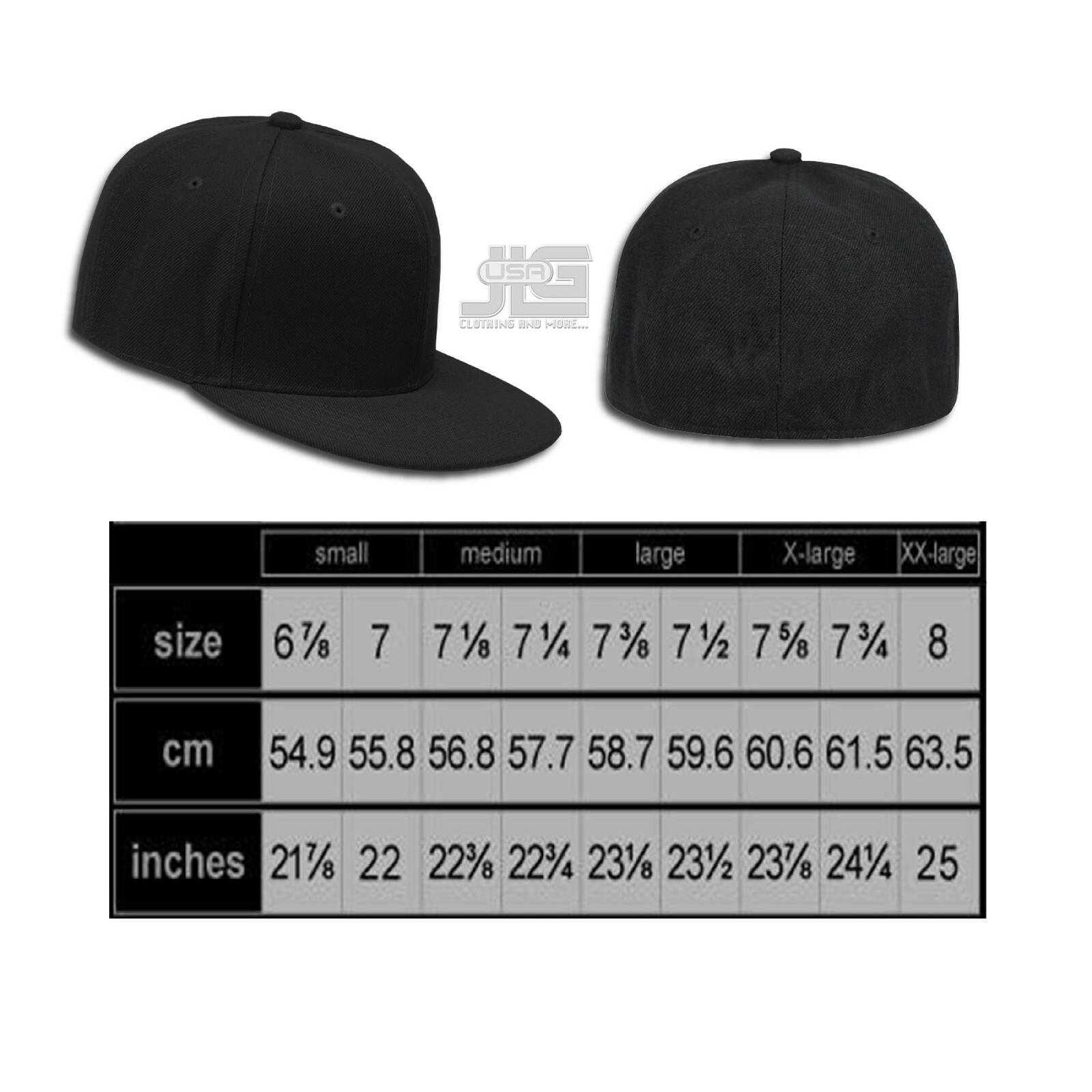 Plain Fitted Size Cap New Acrylic Multi-Brand Baseball Hat S-2XL Flat Bill Visor