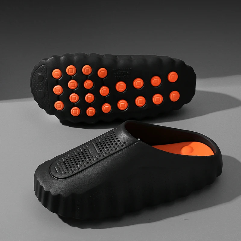 New Men’S Slippers Outdoor Soft Thick Sole Slides Breathable Sandals Non-Slip Ba