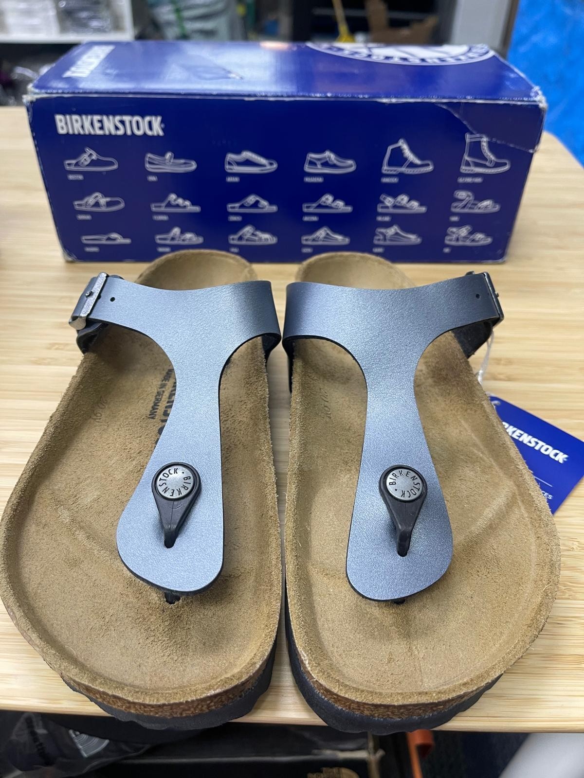 Birkenstock Unisex Gizeh Onyx Birko Flor Regular Fit, Size EU37/ US W6-M4