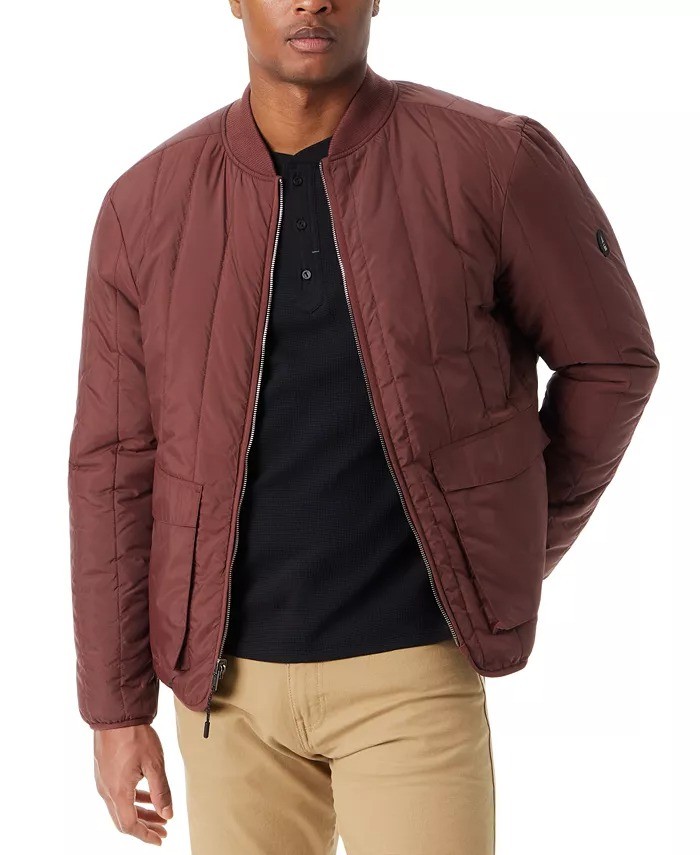 Bass Outdoor Reversible Jacket Mens Large Rum Raisin Zip Front Liner Warm Tech