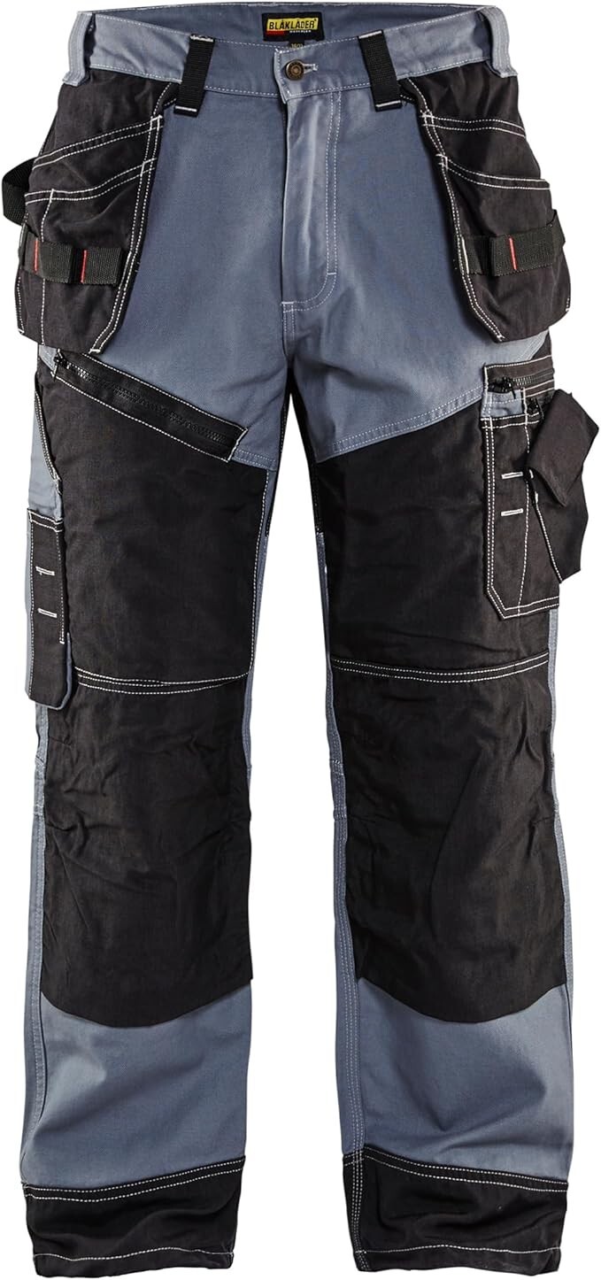 Blaklader Men Cotton Durable Work Pants with Cordura Reinforced Pockets, 44Wx34L