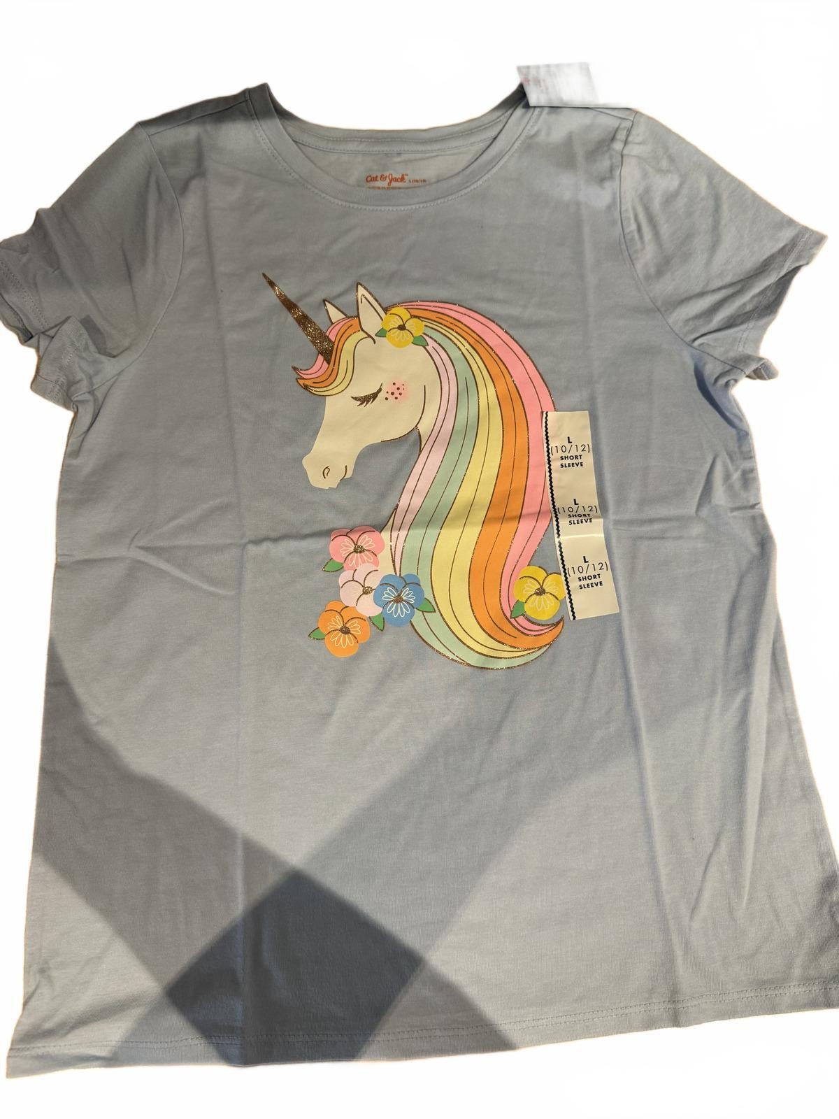 Cat & Jack Large 10/12 Girls Unicorn T-Shirt