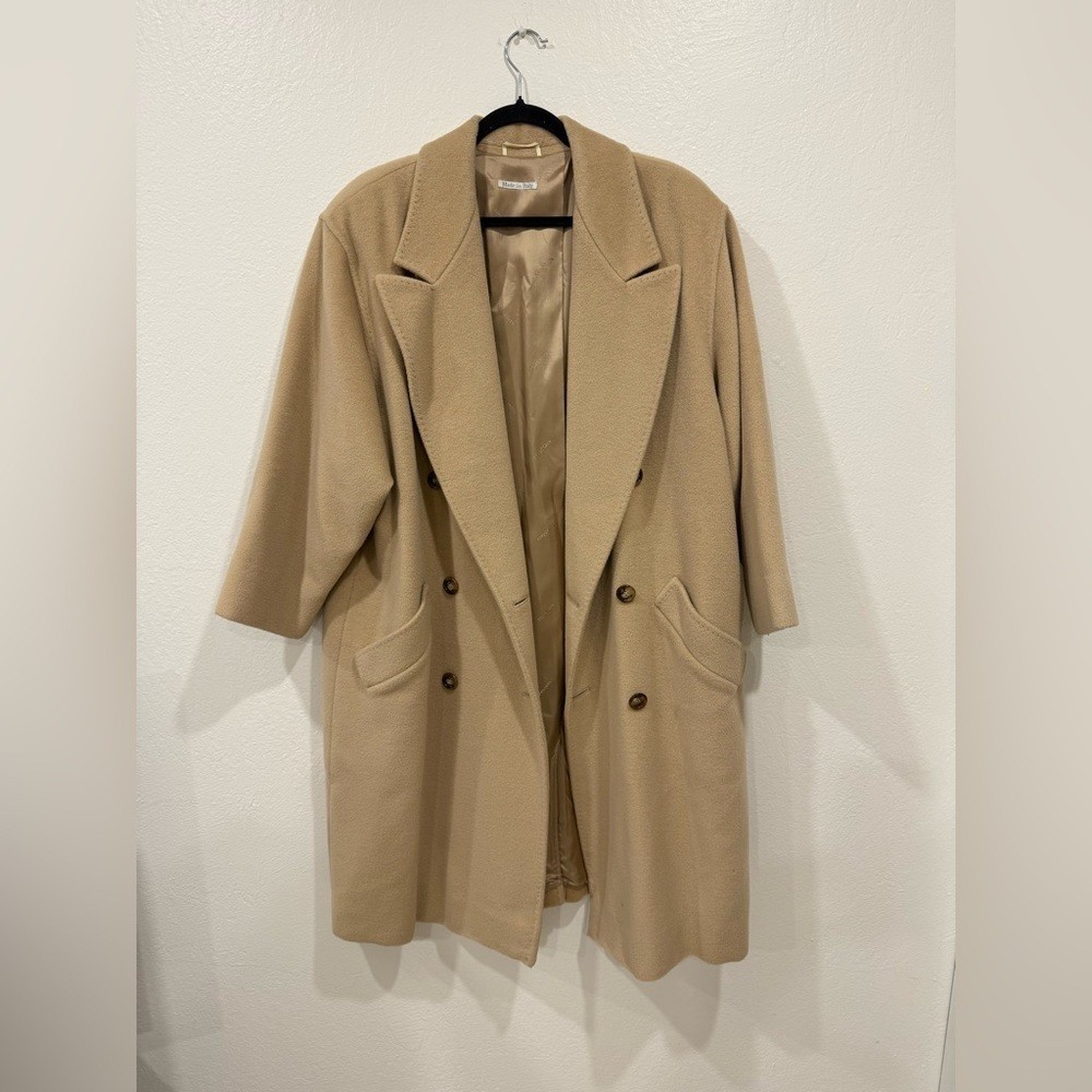 MaxMara 100% Wool Double Breasted Coat, US 12