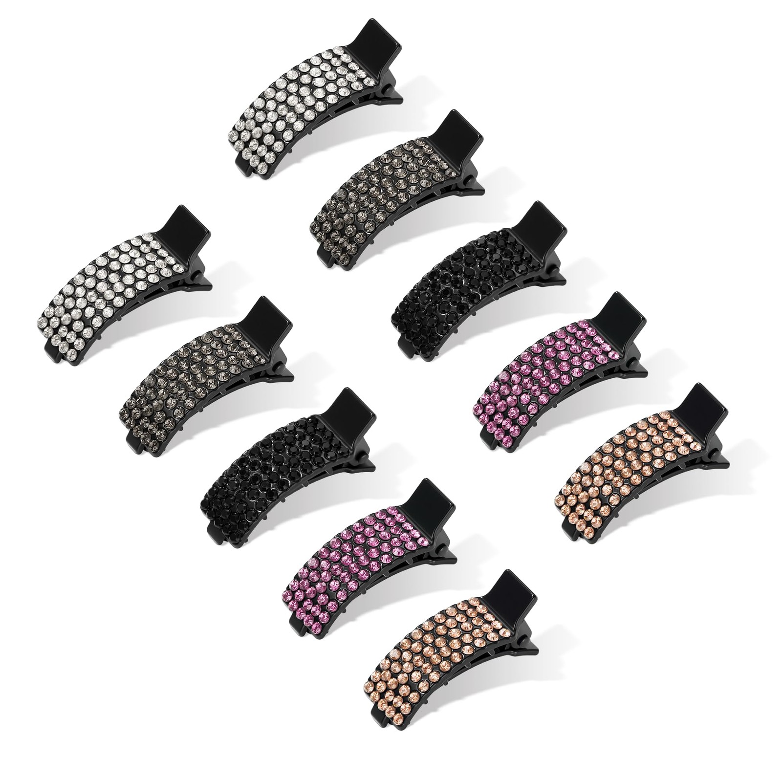 CWJCYTNSN 10 Pcs Small Rhinestone Hair Clips 1 Count (Pack of 10), Mix Color