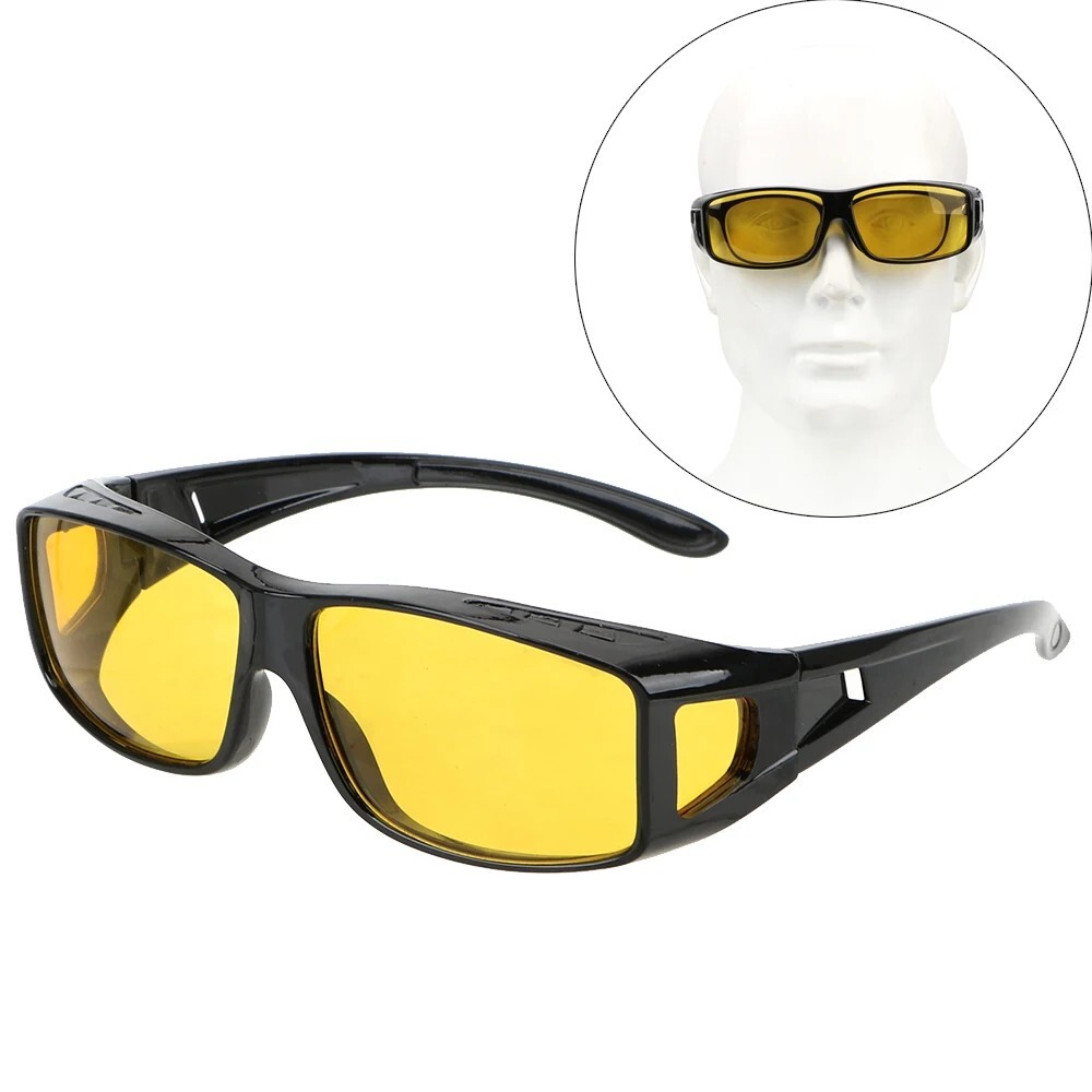 Night Driving Glasses HD Anti Glare Vision Polarized Yellow Lens Tinted Unisexs