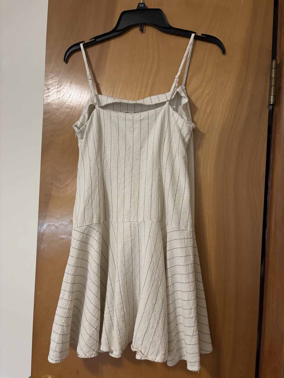 Na-Kd Cream Striped Spaghetti‑Strap Mini Dress size 36 / small