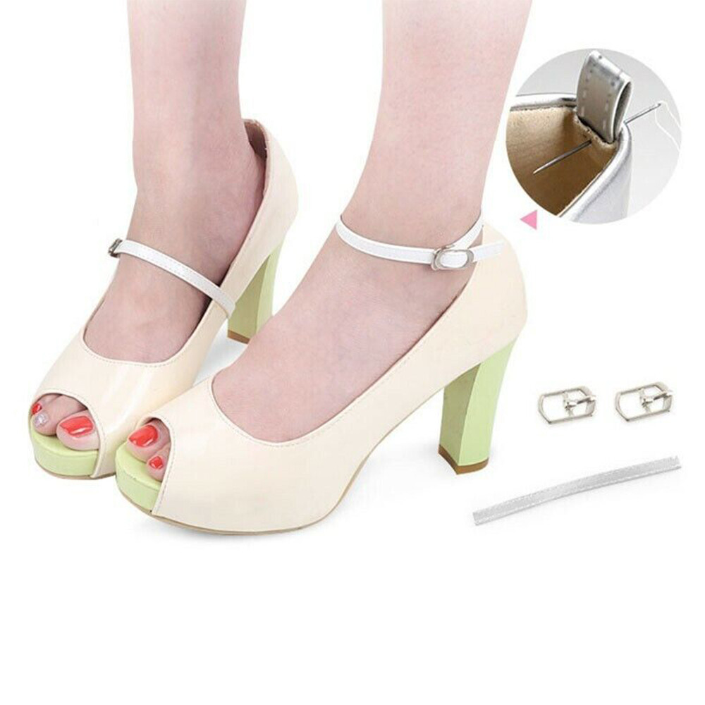 2Pcs Detachable Shoe Straps Heel Buckle Belt Removable Ankle Strap Pump Decors