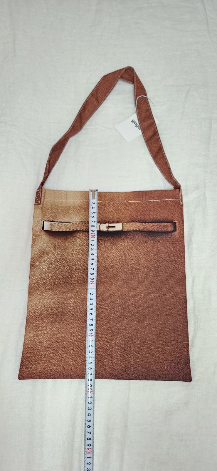 Realistic Leather Print Tote Bag Lightweight Shoulder Fabric Everyday Daily Bag