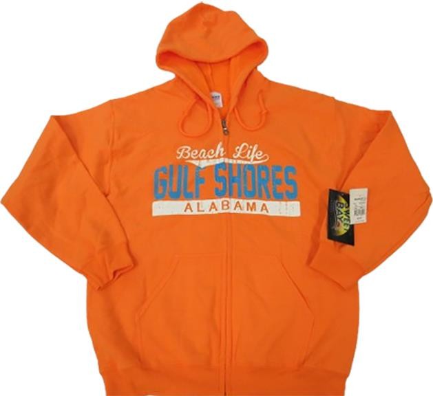 Beach Life Gulf Shores Alabama Mens Sizes S-M-L-2XL-3XL Full Zip Jacket Hoodie