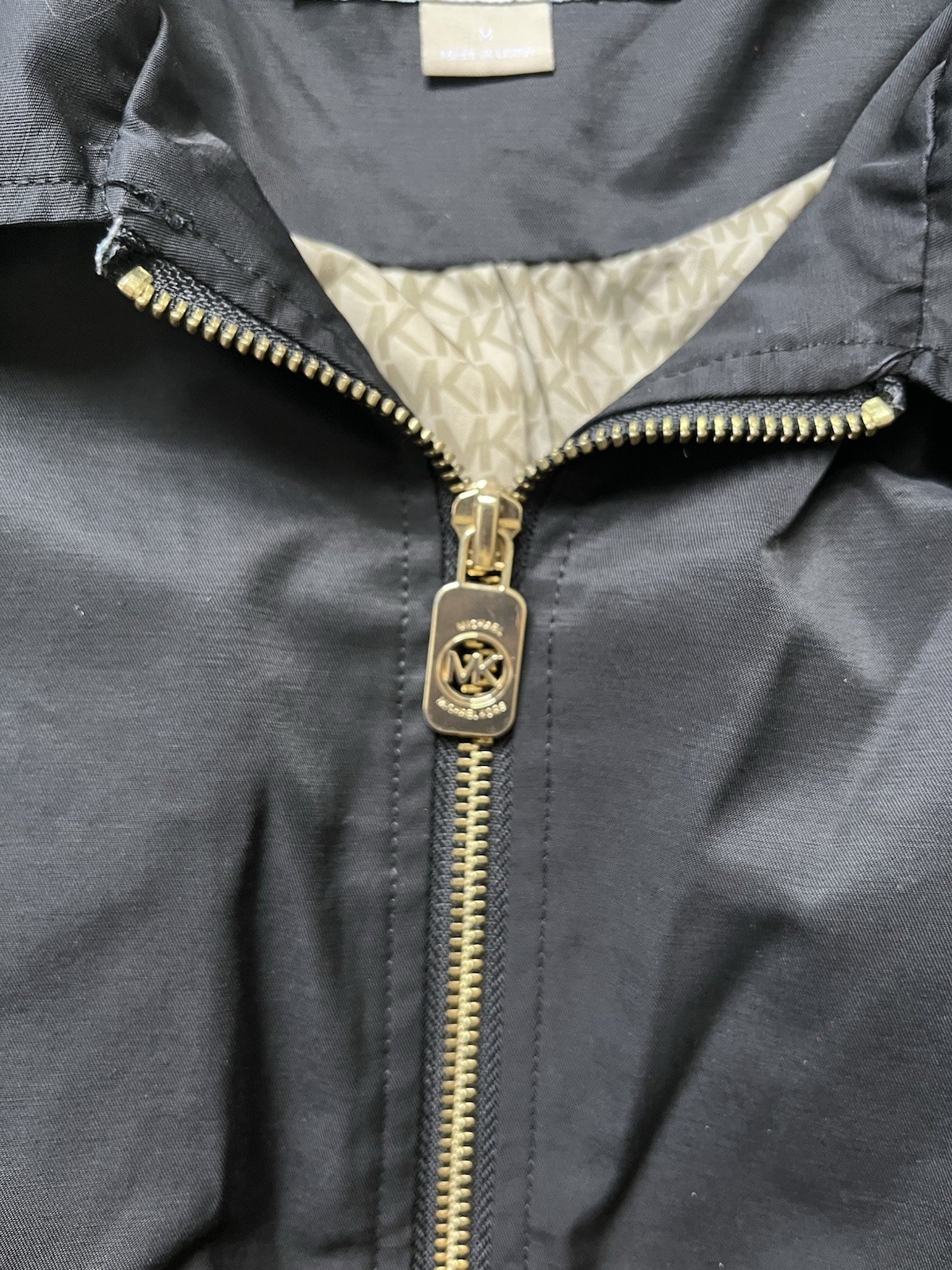 DESIGNER MICHAEL KORS MID THIGH LENGTH LIGHT ZIP UP COAT BLACK WOMENS Medium