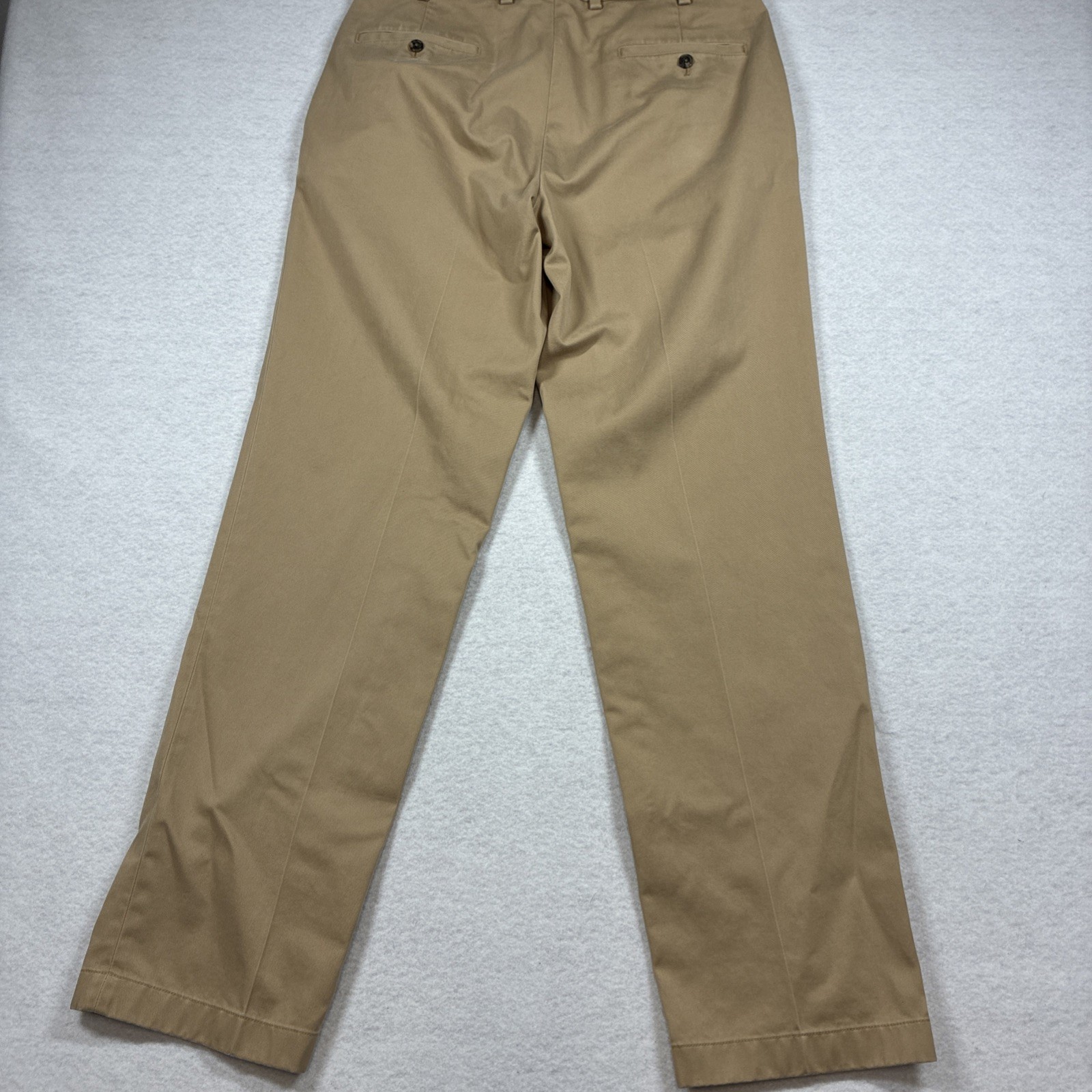 Brooks Brothers Clark Advantage Flat Front Tan Cotton Chino Pants 35X34 Preppy