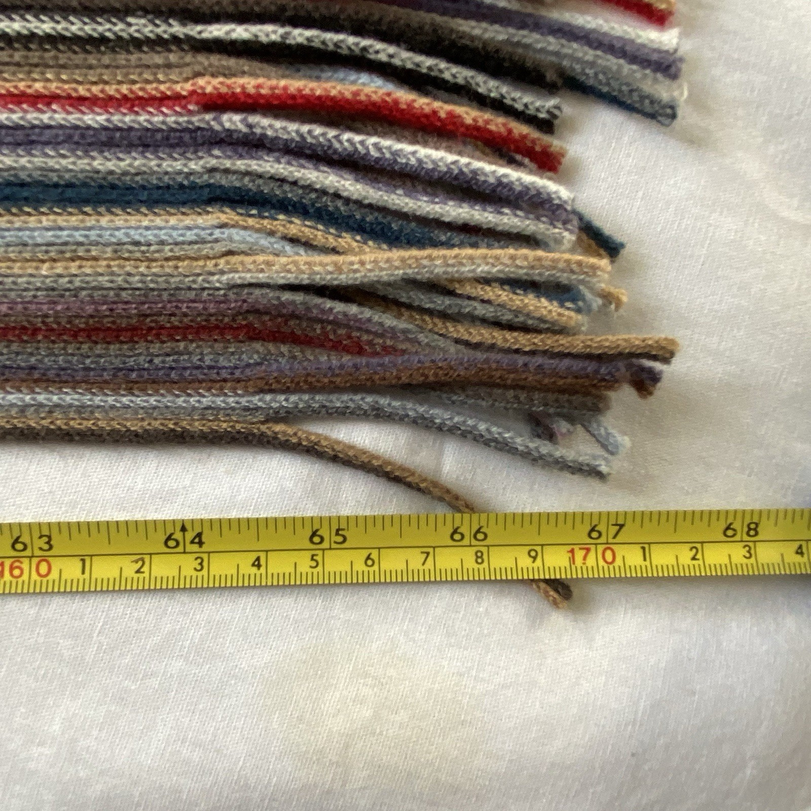 FRAAS Scarf Striped Red Gray Beige Teal Purple Black Fringe Soft Men’s Women’s