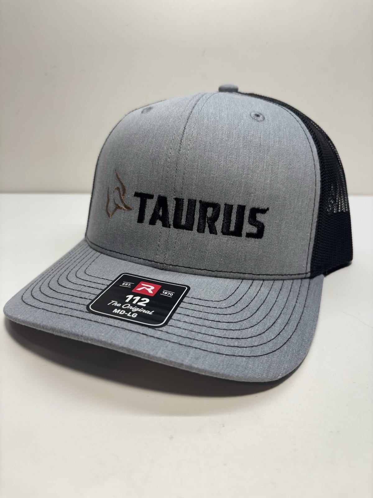 🔥 Taurus Firearms Logo Men’s Hat Gray/Black Mesh Richardson 112 SnapBack