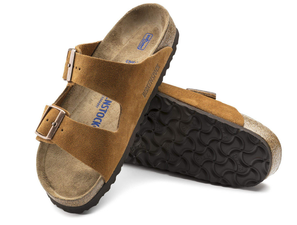 Birkenstock Arizona Soft Footbed Suede Leather Sandals Taupe-Mocha-Mink-Black