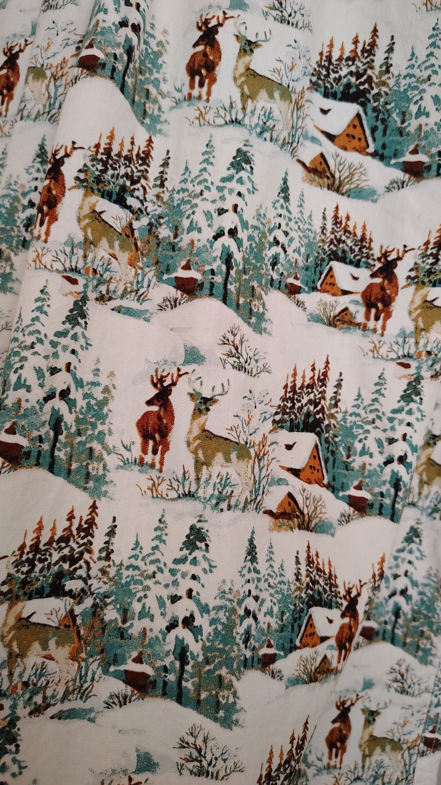 Denim & Flower Ricky Singh Happy Holidays Mens Shirt Size Medium Snow Scene