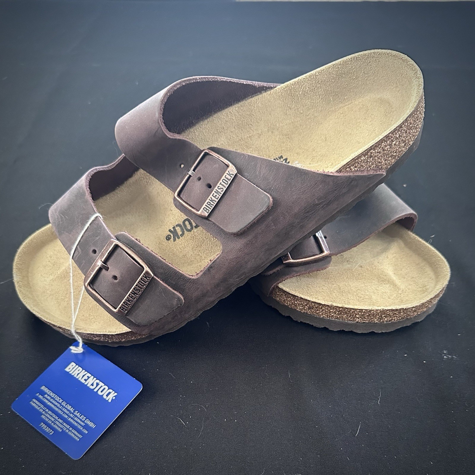 Birkenstock Arizona Oiled Leather Habana Brown Sandals Size 43 US 10-10.5 New