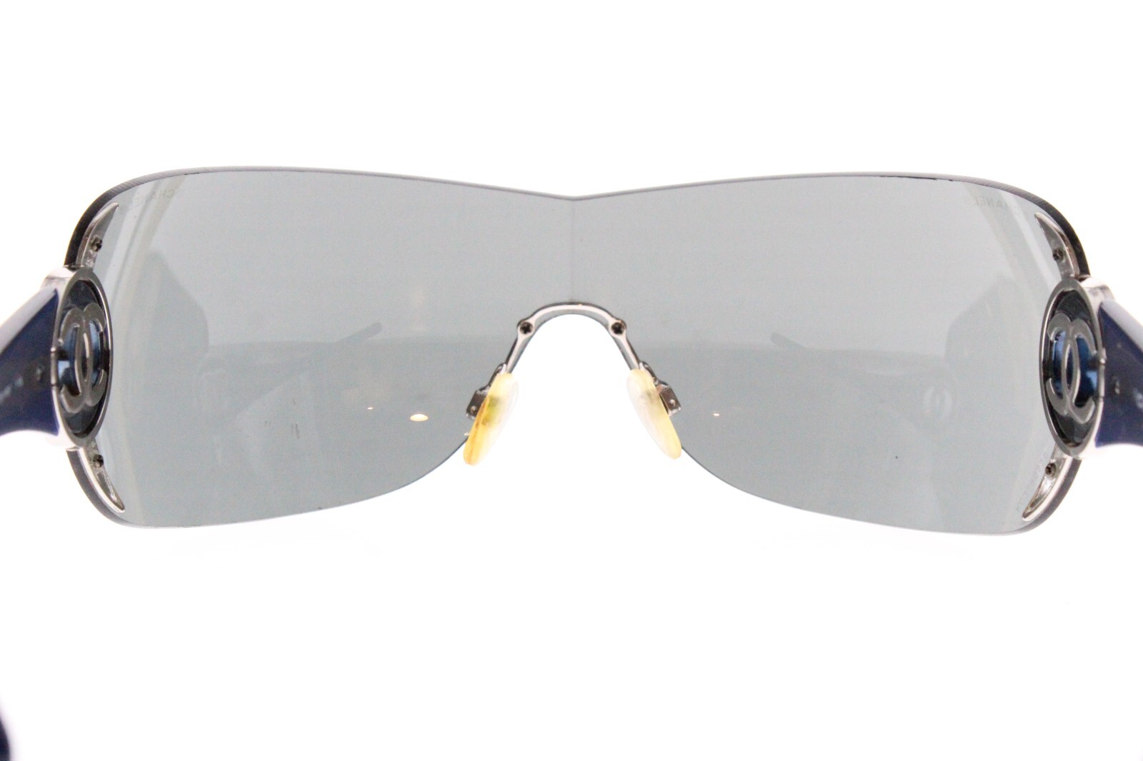 CHANEL Sunglasses AUTHENTIC Mask 4145 c. 351/87 Blue Silver 115 mm Italy