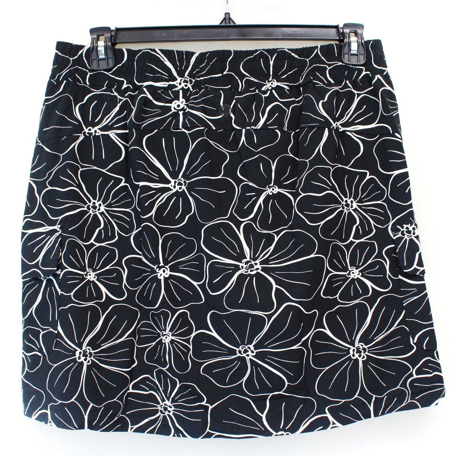 TALBOTS Plus Black Floral Pockets Mini golf tennis paddle ball Skort Petite 2X