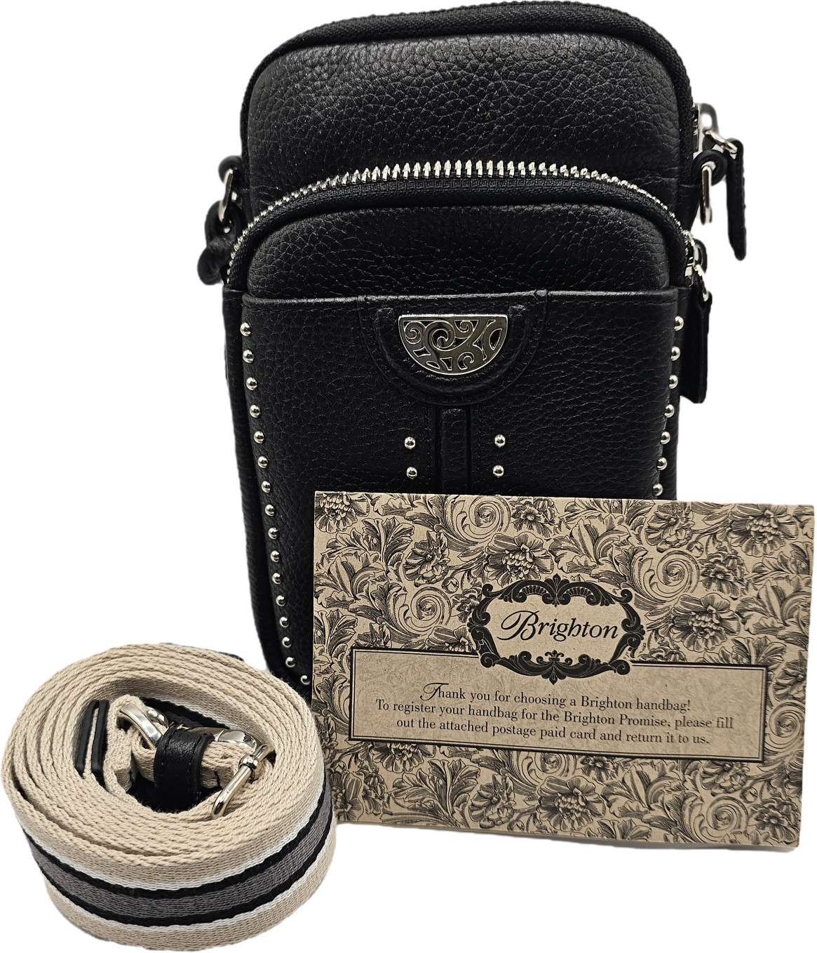 Brighton Zak Mini Utility Bag – H15513 – Black Leather