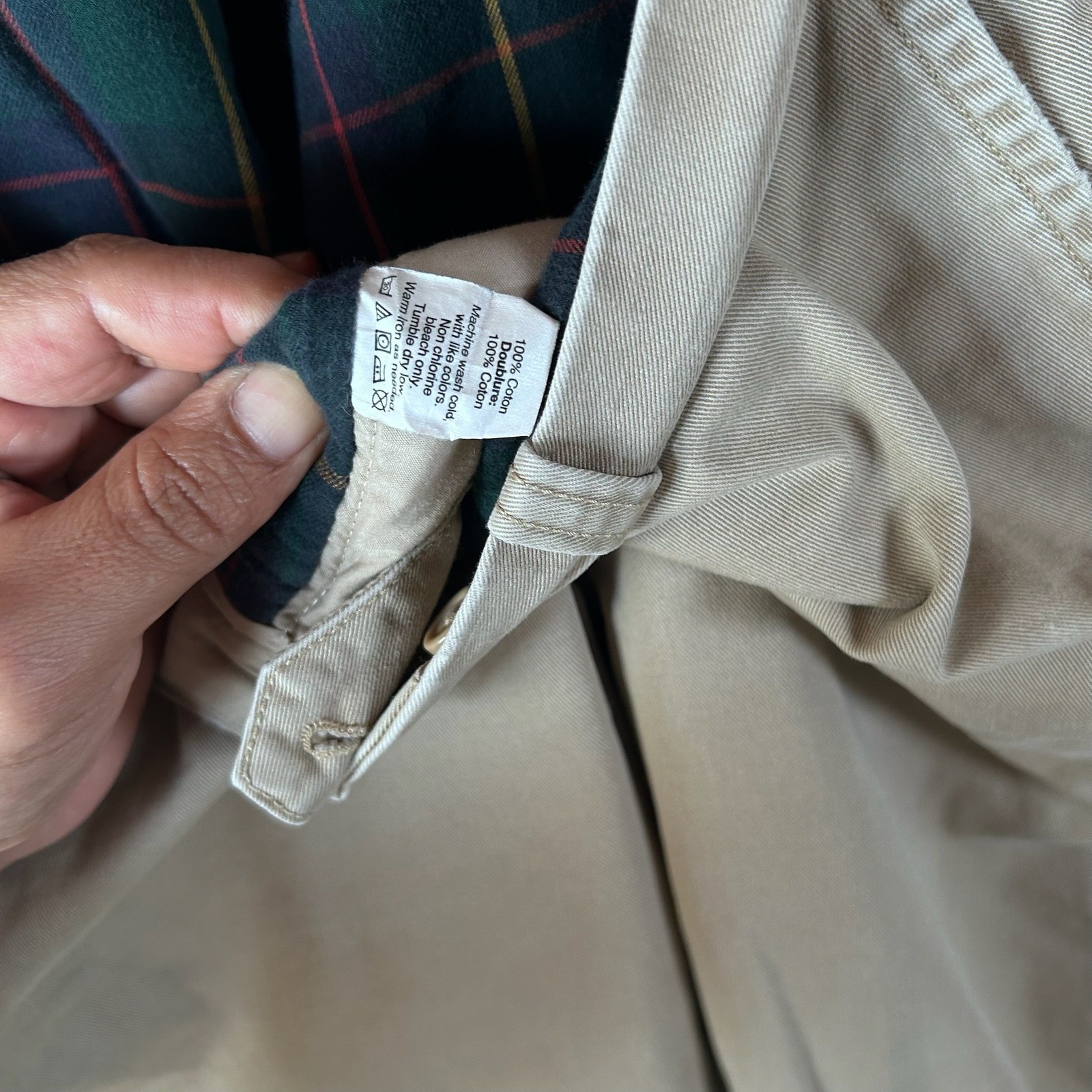 J.Crew The Sutton Flannel Lined Chino Pants Mens 32×30 Khaki Tan Plaid Lining