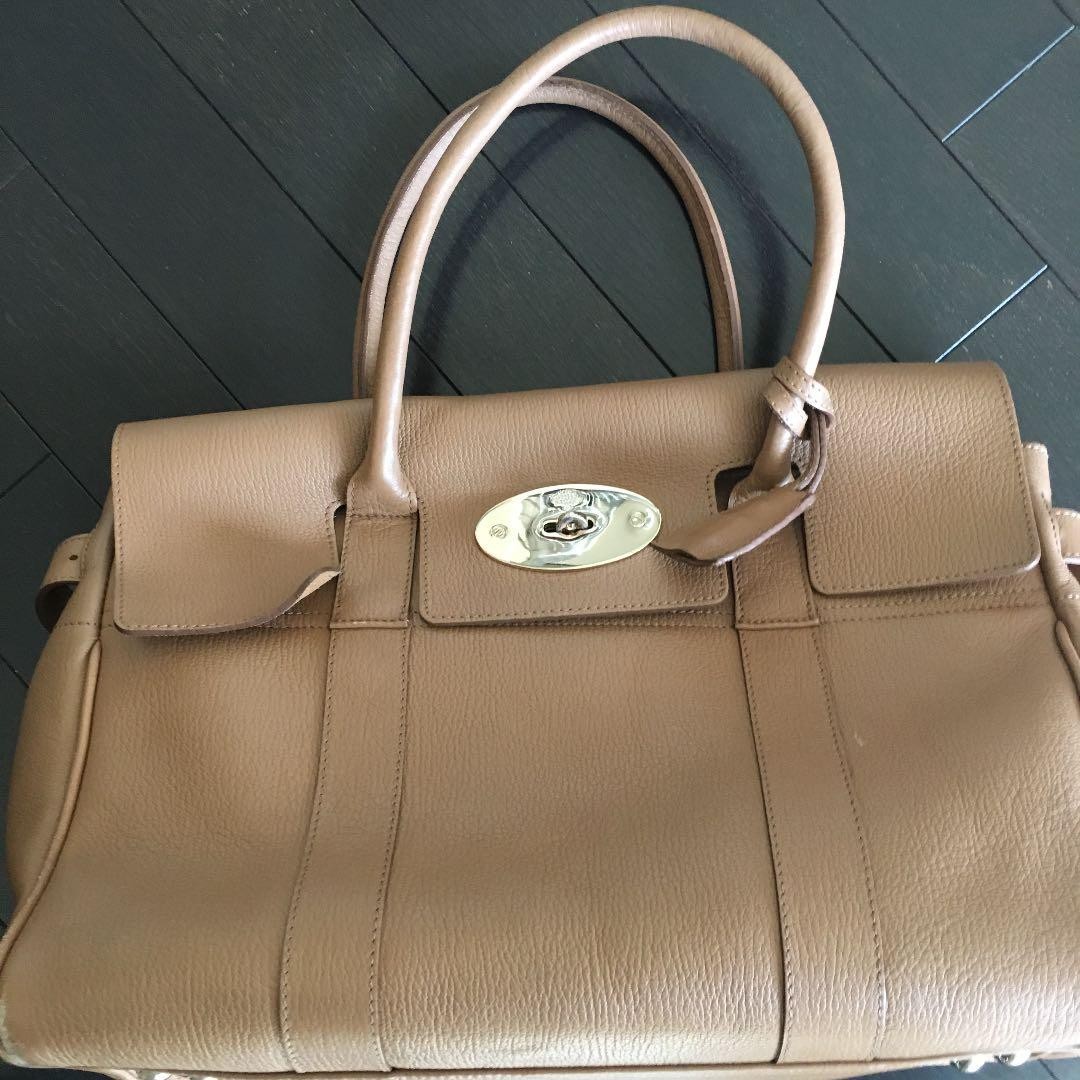 Mulberry Leather Handbag Women’s Tote 23x40x17cm Brown Classic Auth From Japan
