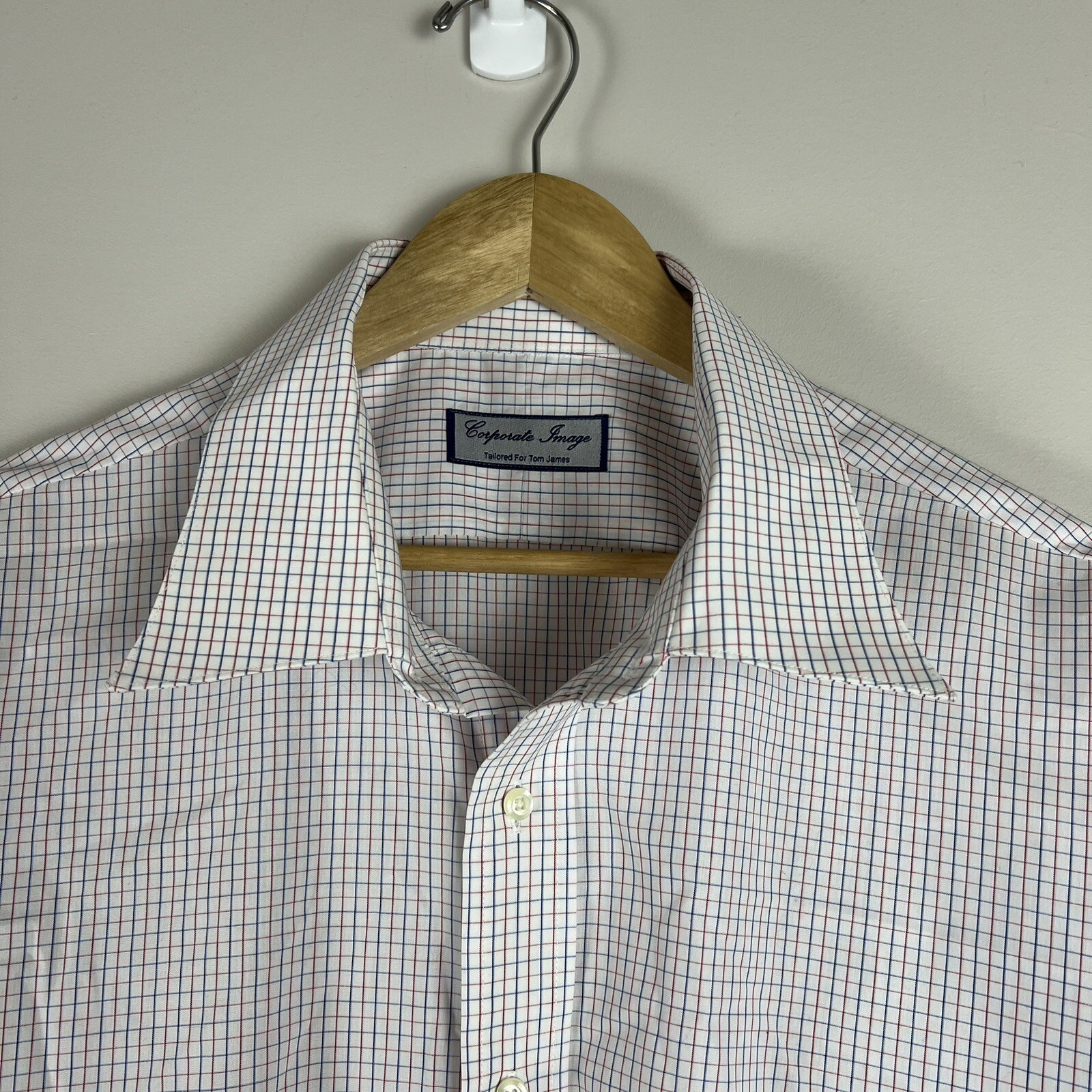 Corporate Image for Tom James Mens Check Button Shirt size 56 Inch Chest