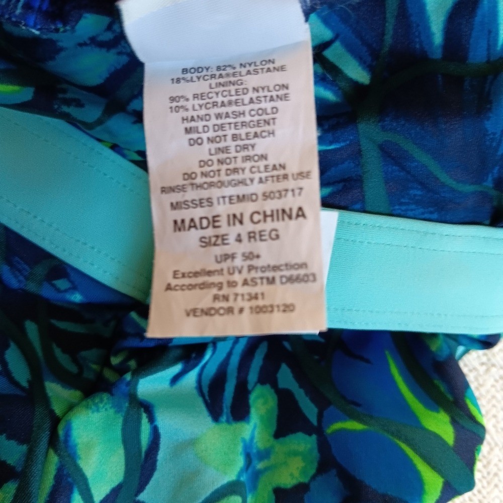 ll bean tankini swim top 4 floral tropical coastal mermaid beachy vacation