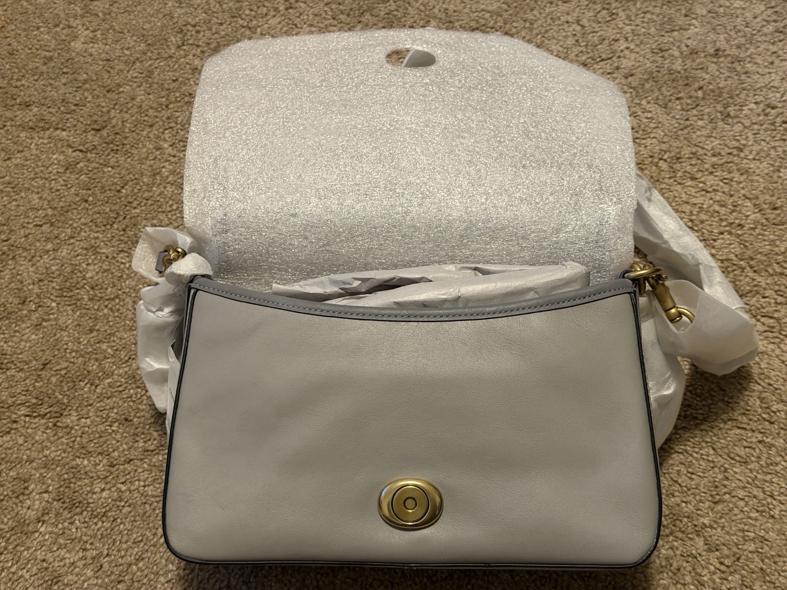 Coach Dove Grey Soft Tabby Purse NWT Leather Shoulder Bag