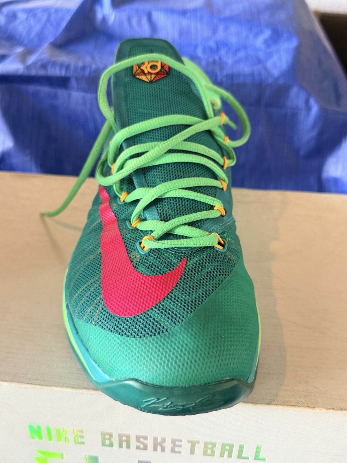 Nike KD 6 VI Mens Size 10.5 Green Pink Basketball Shoes Sneakers
