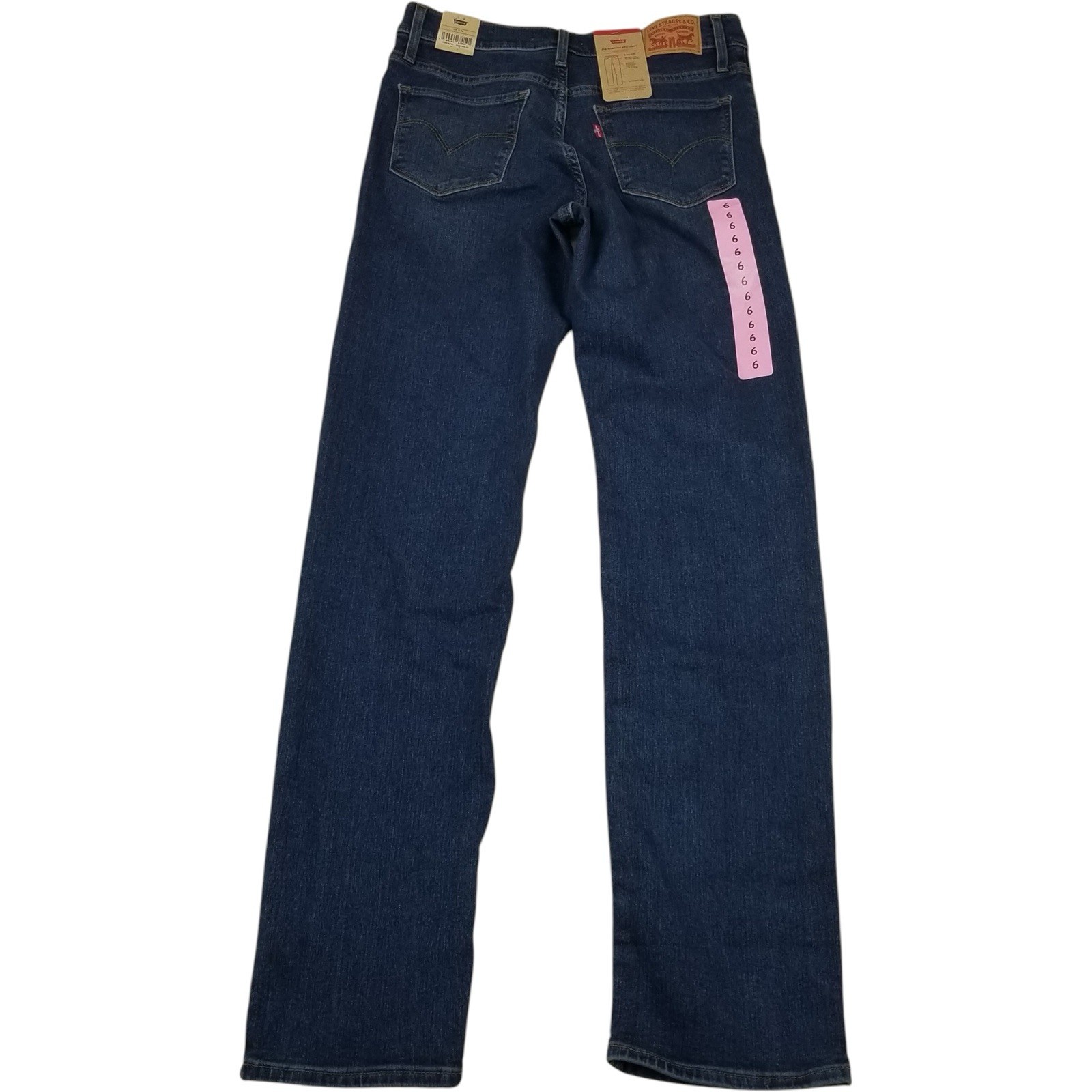 Levis 314 Shaping Straight Blue Med Wash Jeans Womens 28 x 32 New